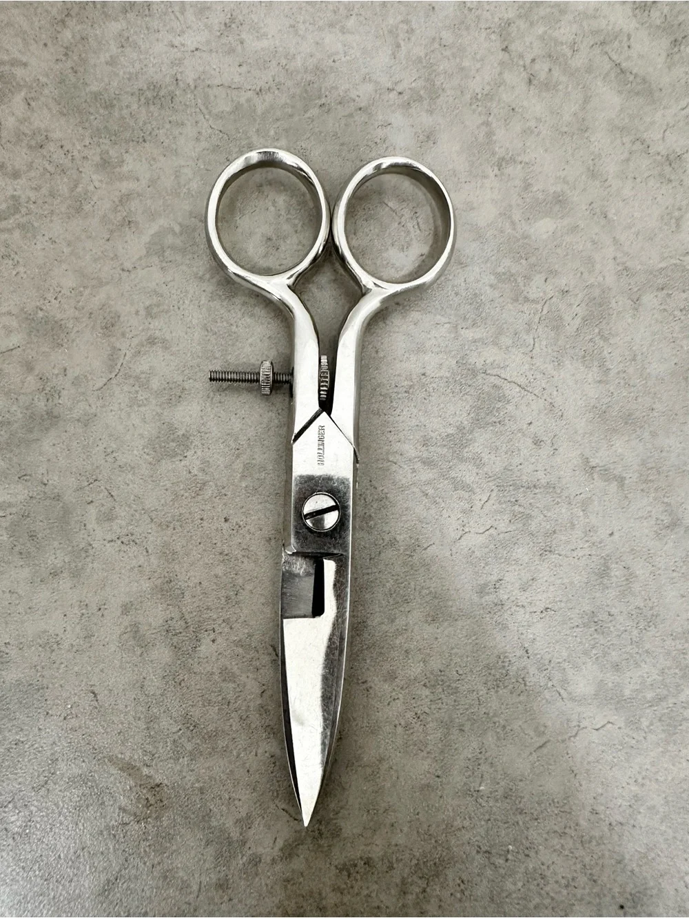 Vintage Silver Stainless Steel Buttonhole Scissors Highly Specialized Rollinger